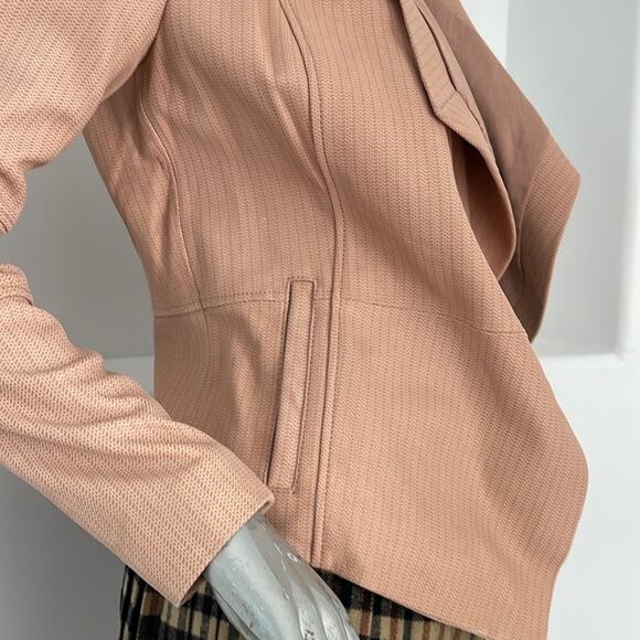 G.I.L.I Cropped Open Front Leather Jacket Pink Size 4 - Picture 10 of 14